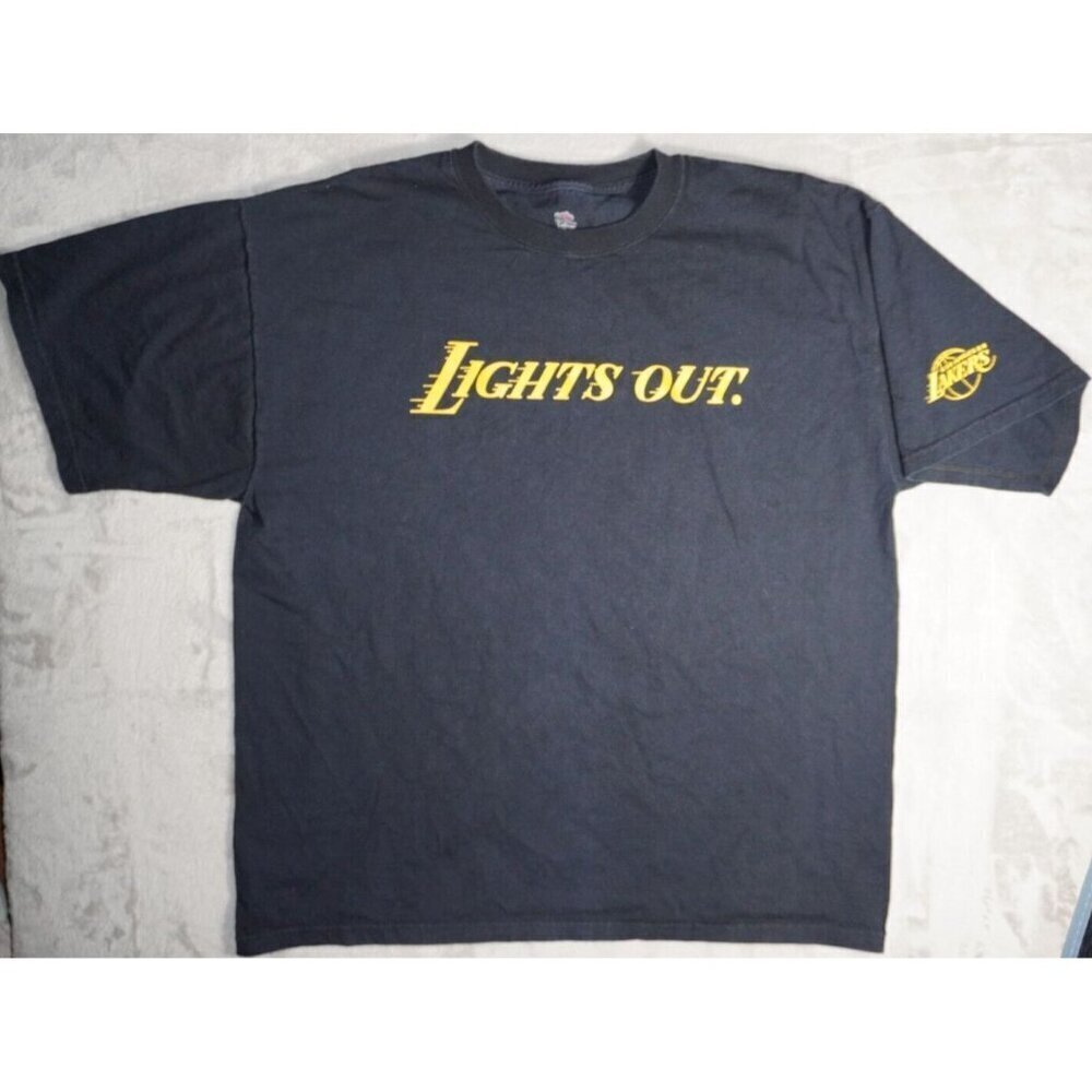 VTG Lakers Lights Out Black T-Shirt Men’s Size 3X Kobe Bryant Era Staples Center